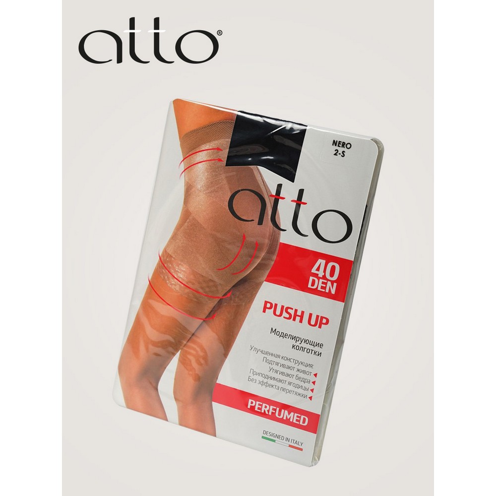 Женские моделирующие колготки Atto Push Up 40den Nero 5 размер. Фото 8.
