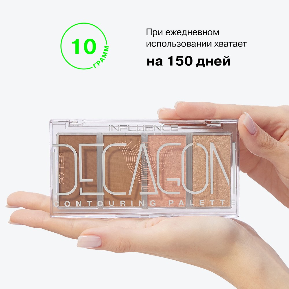 Палетка для контурирования лица Influence Beauty Golden Decagon , 10г. Фото 11.