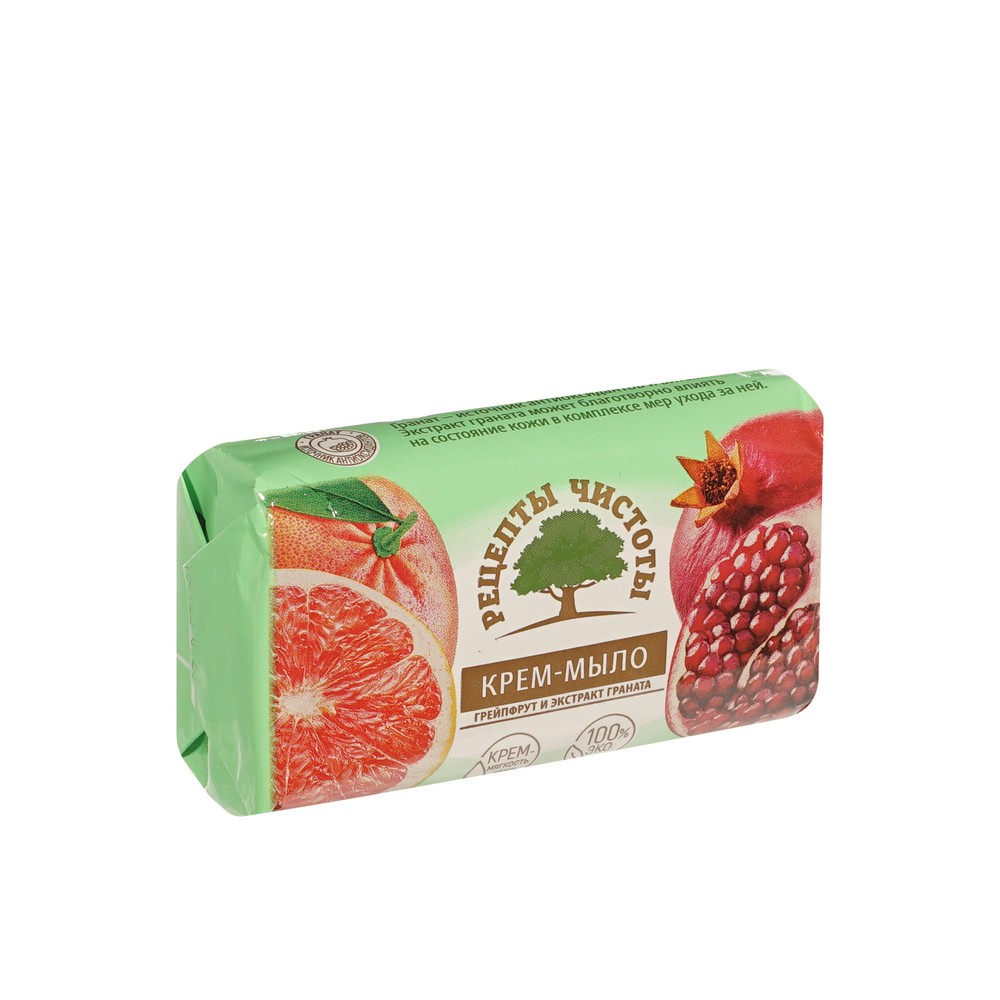 Крем - мыло твердое Рецепты Чистоты Грейпфрут и экстракт граната 100г. Фото 2.
