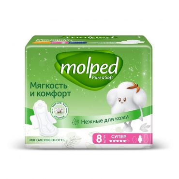 Женские прокладки Molped Pure&Soft Cупер 8шт.