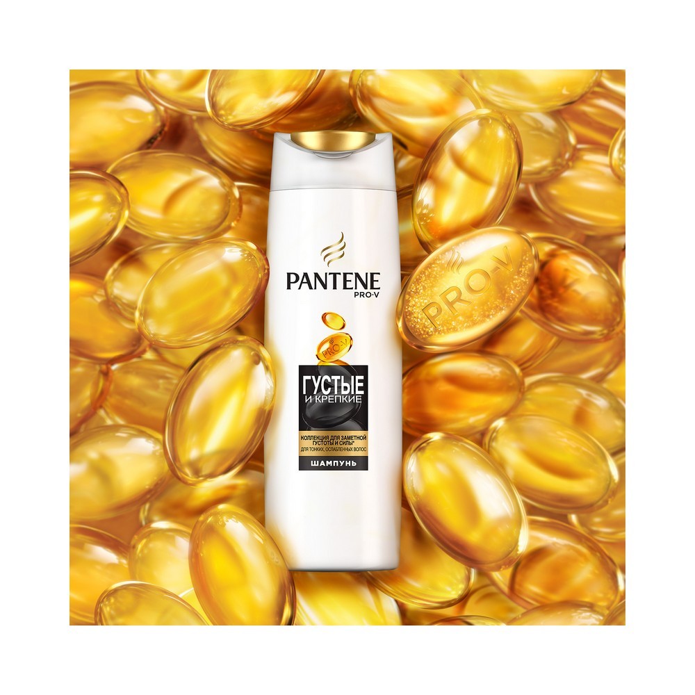 Шампунь Pantene Pro-V Густые и крепкие для тонких и ослабленных волос 400мл. Фото 4.