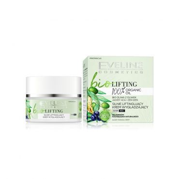 Интенсивно выравнивающий крем для лица Eveline bio-лифтинг 100% organic oil 50мл.