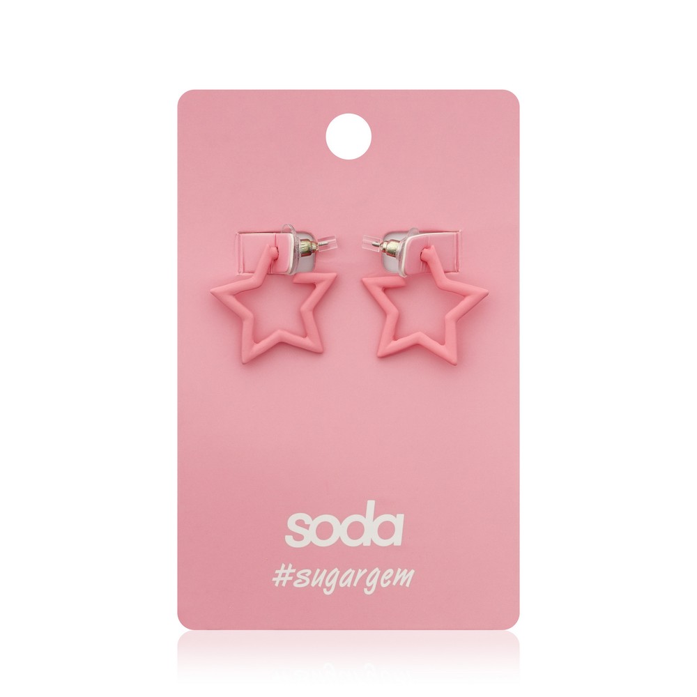 Серьги Soda " Pink strars ". Фото 1.