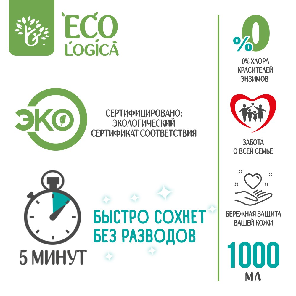 Чистящее средство для пола Ecologica " антибактериальный эффект " 1л Вид№3