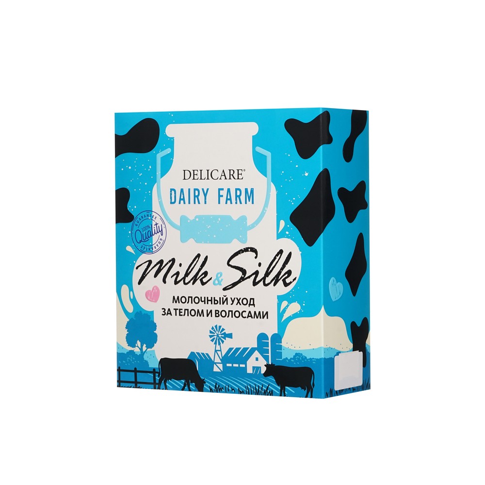 Женский подарочный набор Delicare Milk & Silk ( гель для душа " Бельгийский горький шоколад " 500мл + шампунь для волос " питание и укрепление " 250мл + маска для волос " Питание и Укрепление " 25мл ). Фото 2.