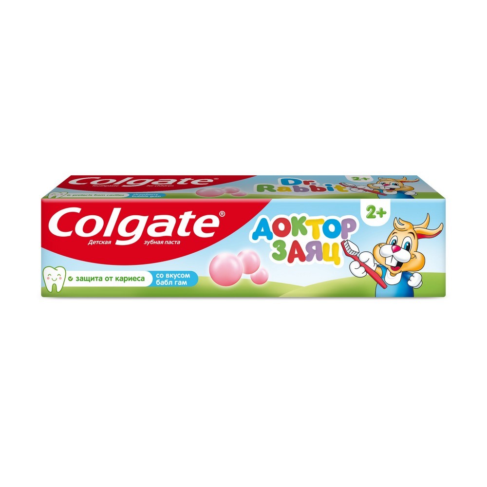 Детская зубная паста Colgate Доктор заяц со вкусом Бабл Гам 2+ 50мл. Фото 3.