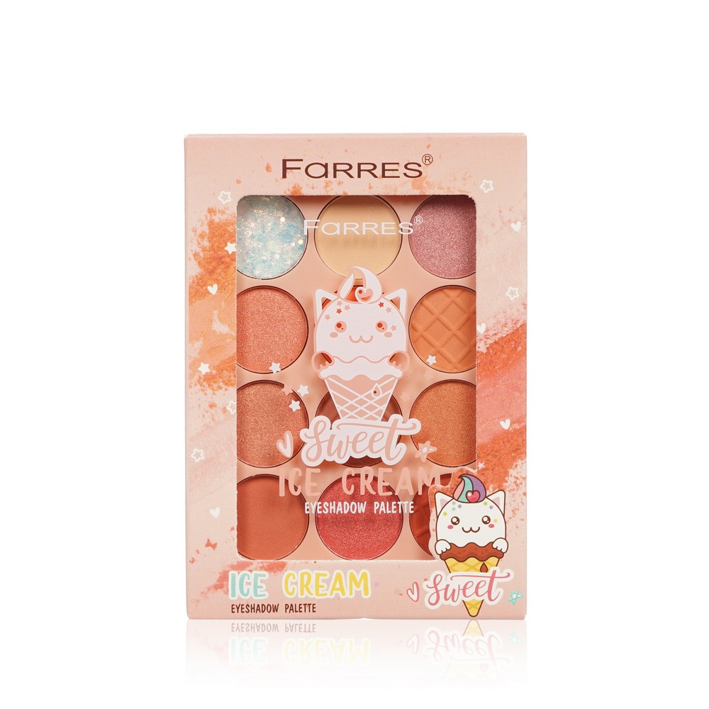 Палетка теней для век Farres Sweet Ice Cream 02 12 цветов 18г. Фото 1.