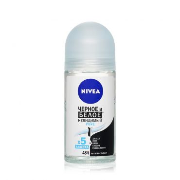 Шариковый NIVEA Невидимая защита для черного и белого женский дезодорант - антиперспирант " Pure " 50мл.