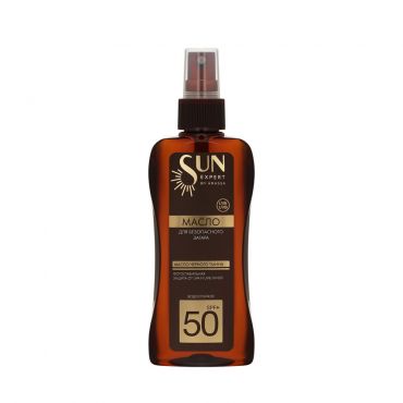 Водостойкое масло для загара Krassa Sun Expert SPF 50+ с маслом черного тмина 180мл.