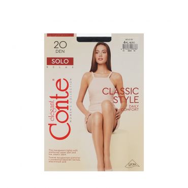 Женские колготки Conte Solo 20den Nero 4 размер.