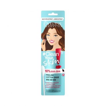 Ватная палочка пилинг для лица Eveline Clean Your Skin 10% AHA&BHA.