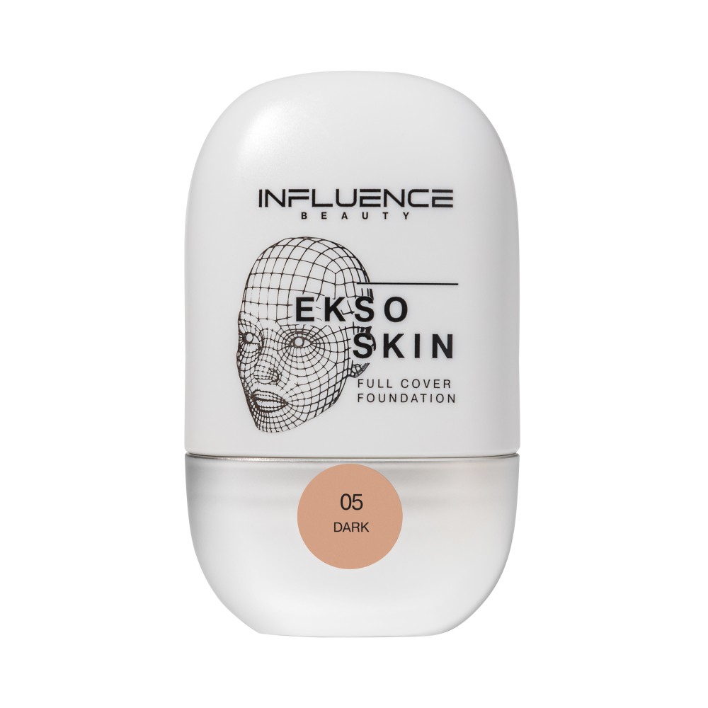 Тональная основа для лица с высокой степенью покрытия Influence Beauty Ekso Skin 05 25мл. Фото 1.