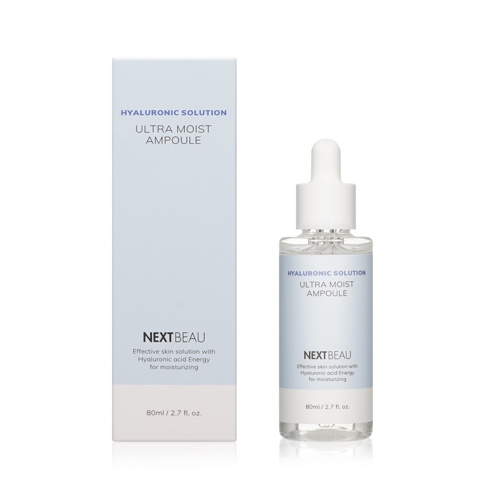 Ультраувлажняющая сыворотка для лица Nextbeau Hyaluronic Solution " Ultra Moist Ampoule " с гиалуроновой кислотой 80мл. Фото 1.