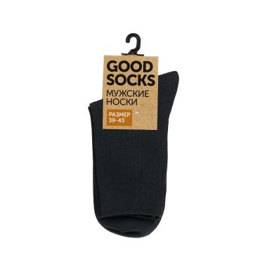 Мужские однотонные носки Good Socks Лапша Графит р.39-43.