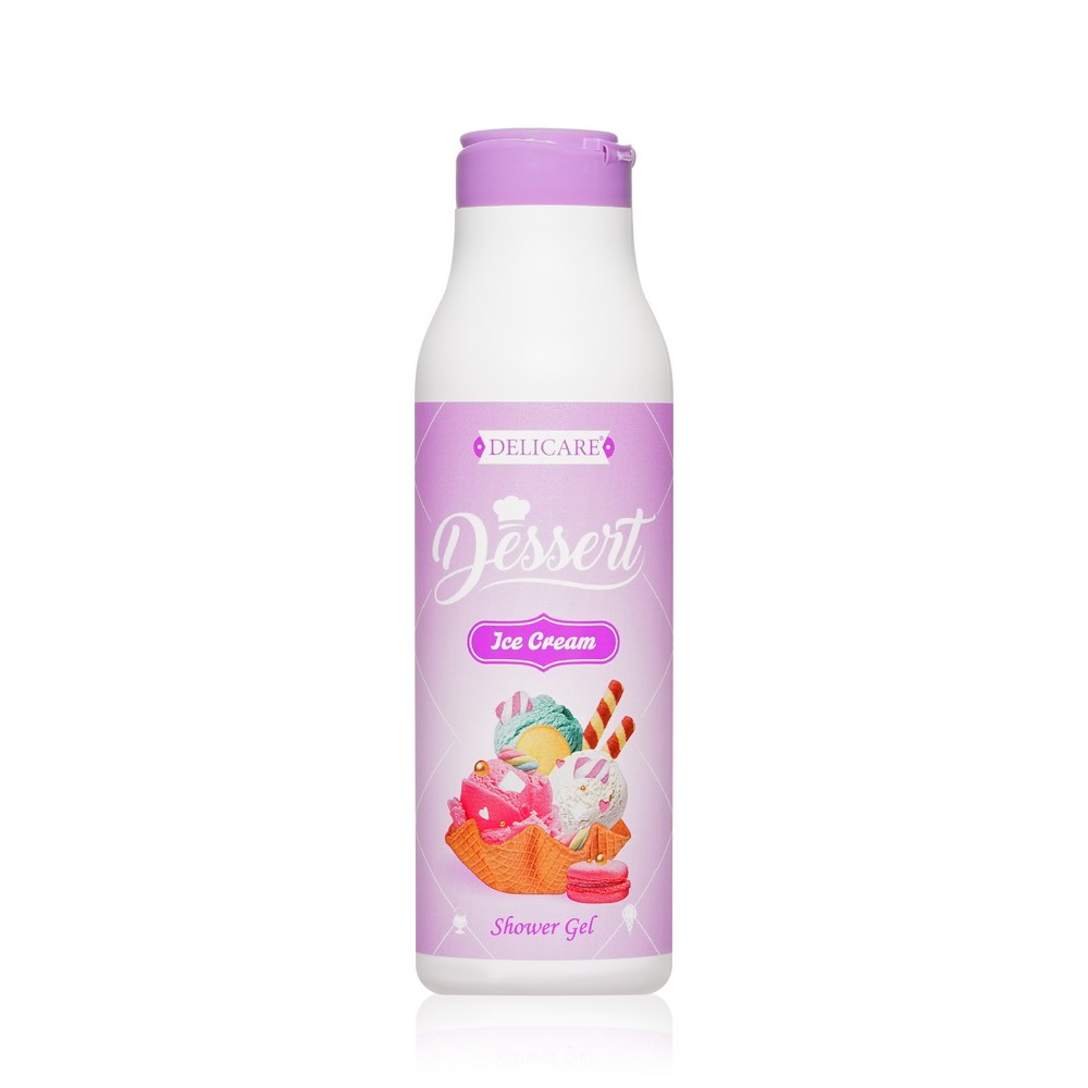 Женский подарочный набор Delicare ( гель для душа Dessert " Ice cream " 400мл + маска для волос " глубокое увлажнение " 25г*2шт ). Фото 5.