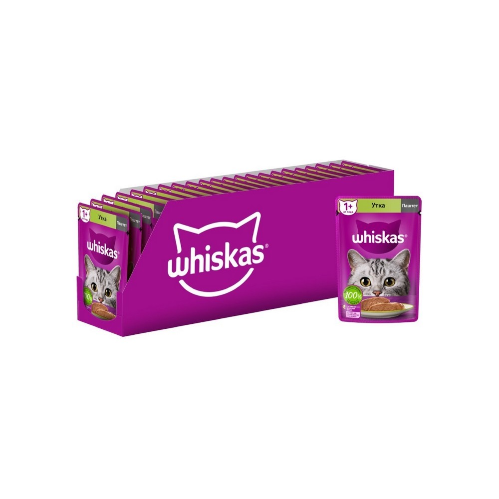 Влажный корм для кошек Whiskas " Паштет с уткой " 75г. Фото 6.