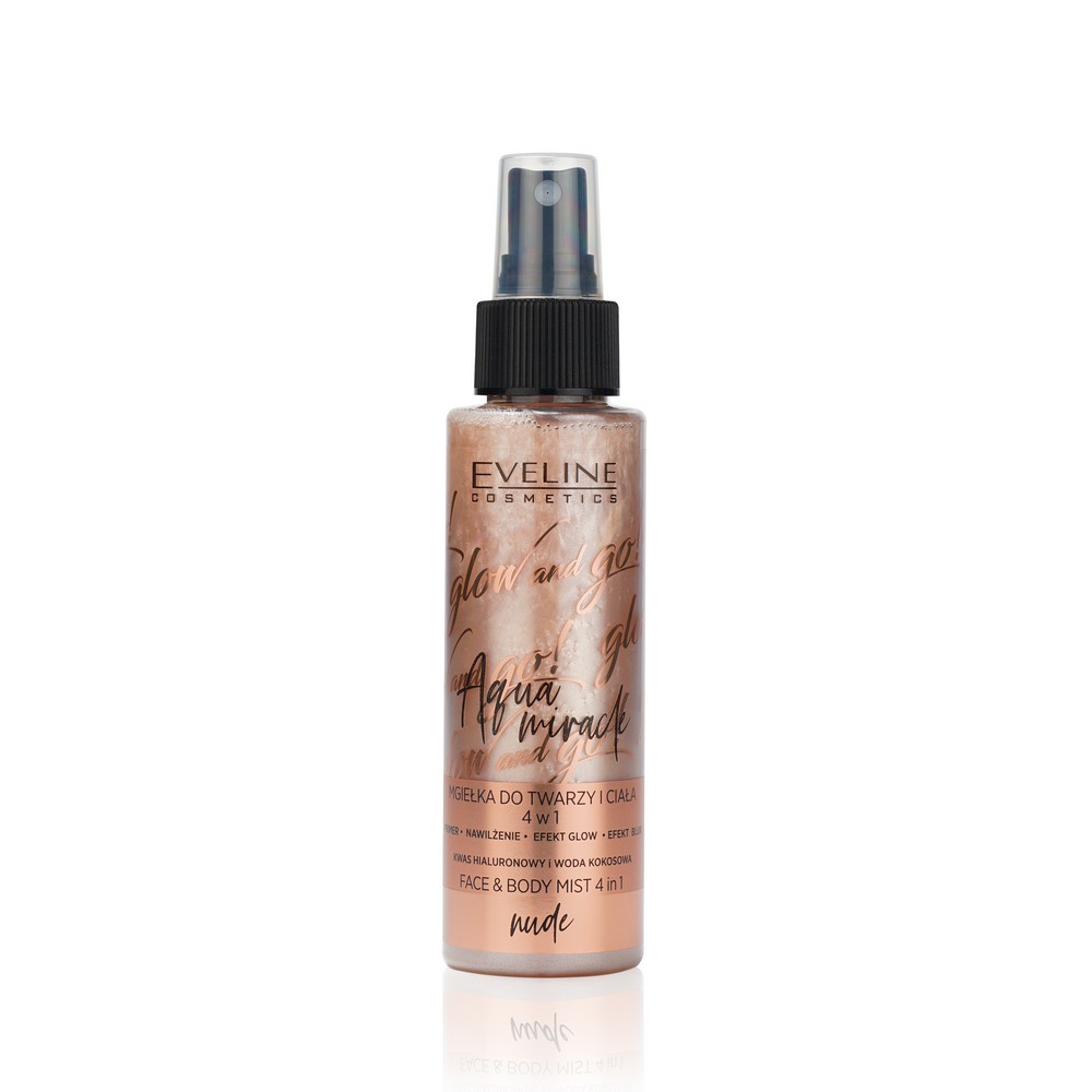 Мист для макияжа Eveline Glow and go! Aqua miracle Face mist с эффектом сияния 4в1 001 Nude 110мл. Фото 1.