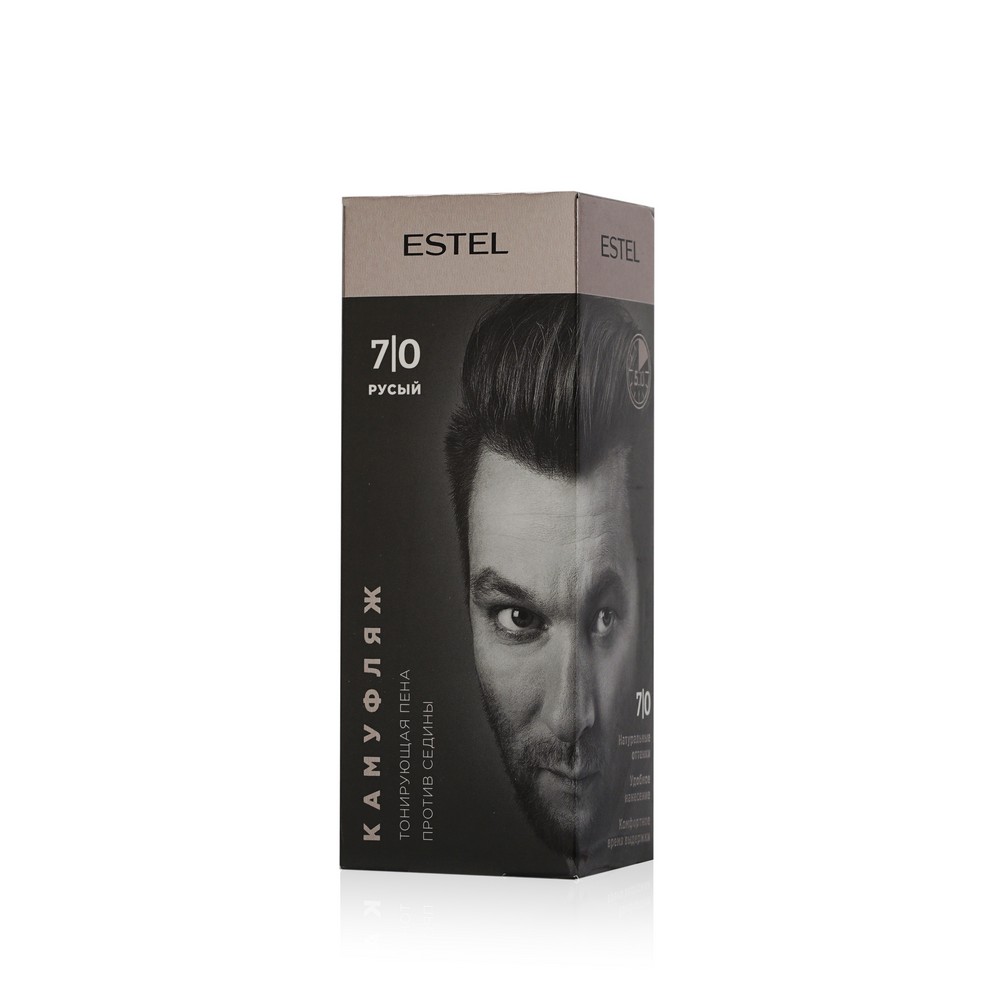 Тонирующая пена против седины Estel Alpha Homme Color Камуфляж 7/0 Русый. Фото 1.