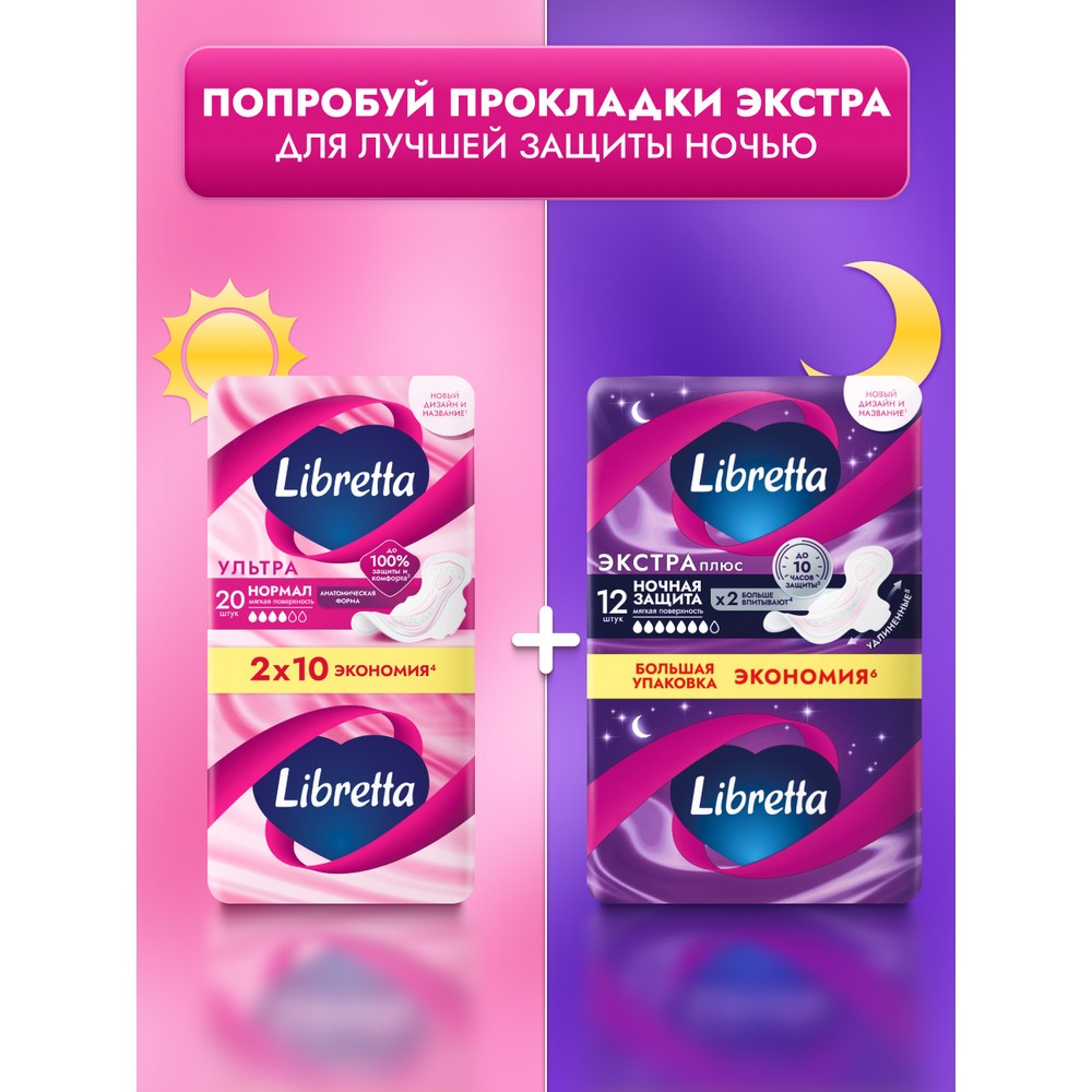 Женские прокладки Libretta Ультра Нормал с мягкой поверхностью 20шт. Фото 4.