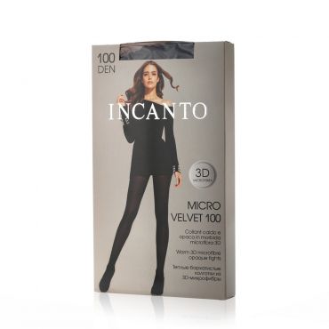 Женские колготки INCANTO Micro velvet из микрофибры 100den Nero 2 размер.