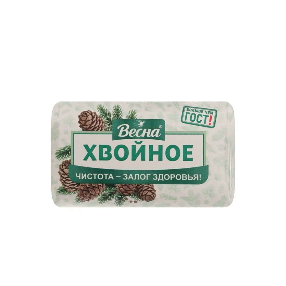 Мыло туалетное Весна Хвойное 90г. Фото 1.