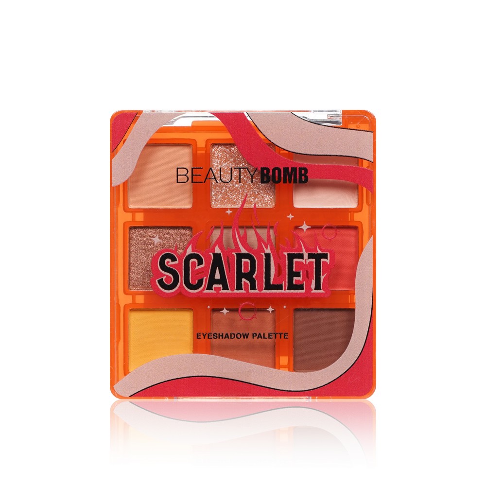 Палетка теней для век Beauty Bomb Scarlet 9 оттенков 7г. Фото 1.