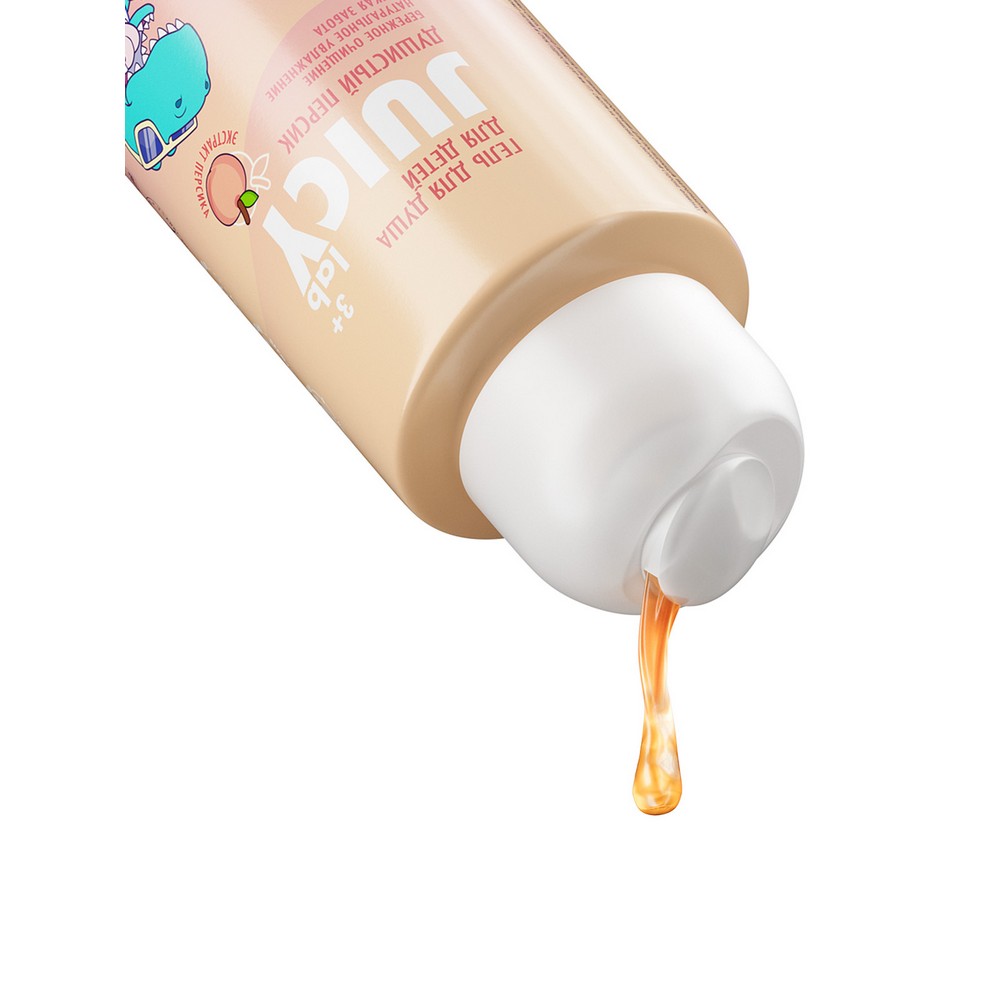 Детский гель для душа Juicy Lab Душистый Персик 3+ 400мл. Фото 3.