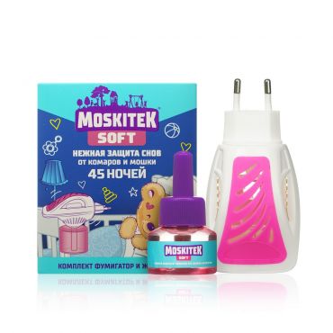 Электрофумигатор и жидкость от комаров Moskitek Soft Надежная защита 45 ночей.