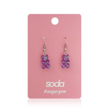 Серьги Soda " Purple bears ".