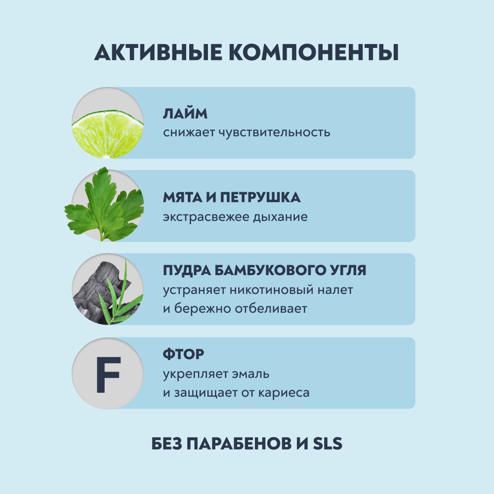 Отбеливающая зубная паста для курящих PresiDENT Smokers RDA 120 75мл. Фото 6.