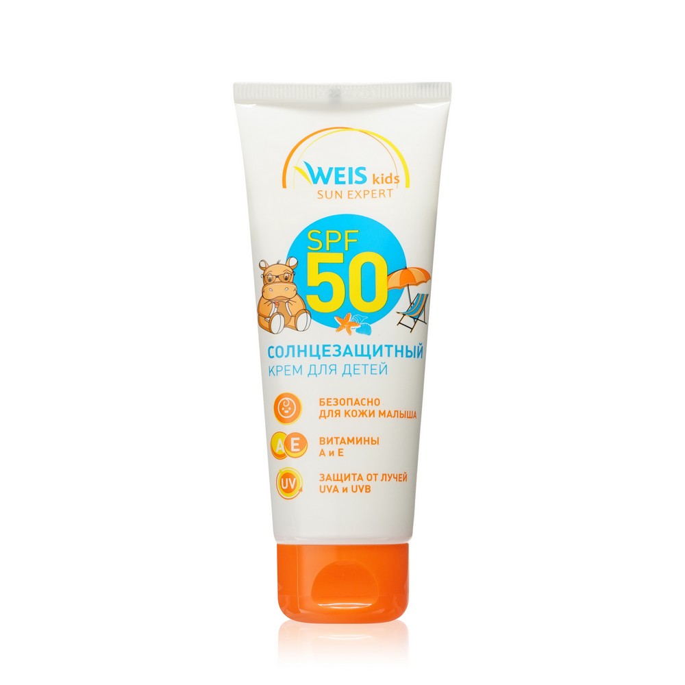 Детский крем для загара WEIS Sun Expert солнцезащитный , SPF 50 75мл. Фото 1.