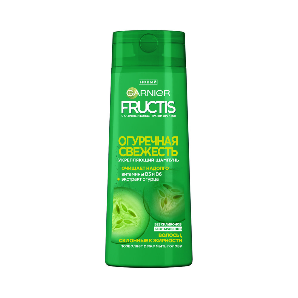 Шампунь Garnier Fructis Огуречная cвежесть для волос , склонных к жирности 400мл. Фото 1.