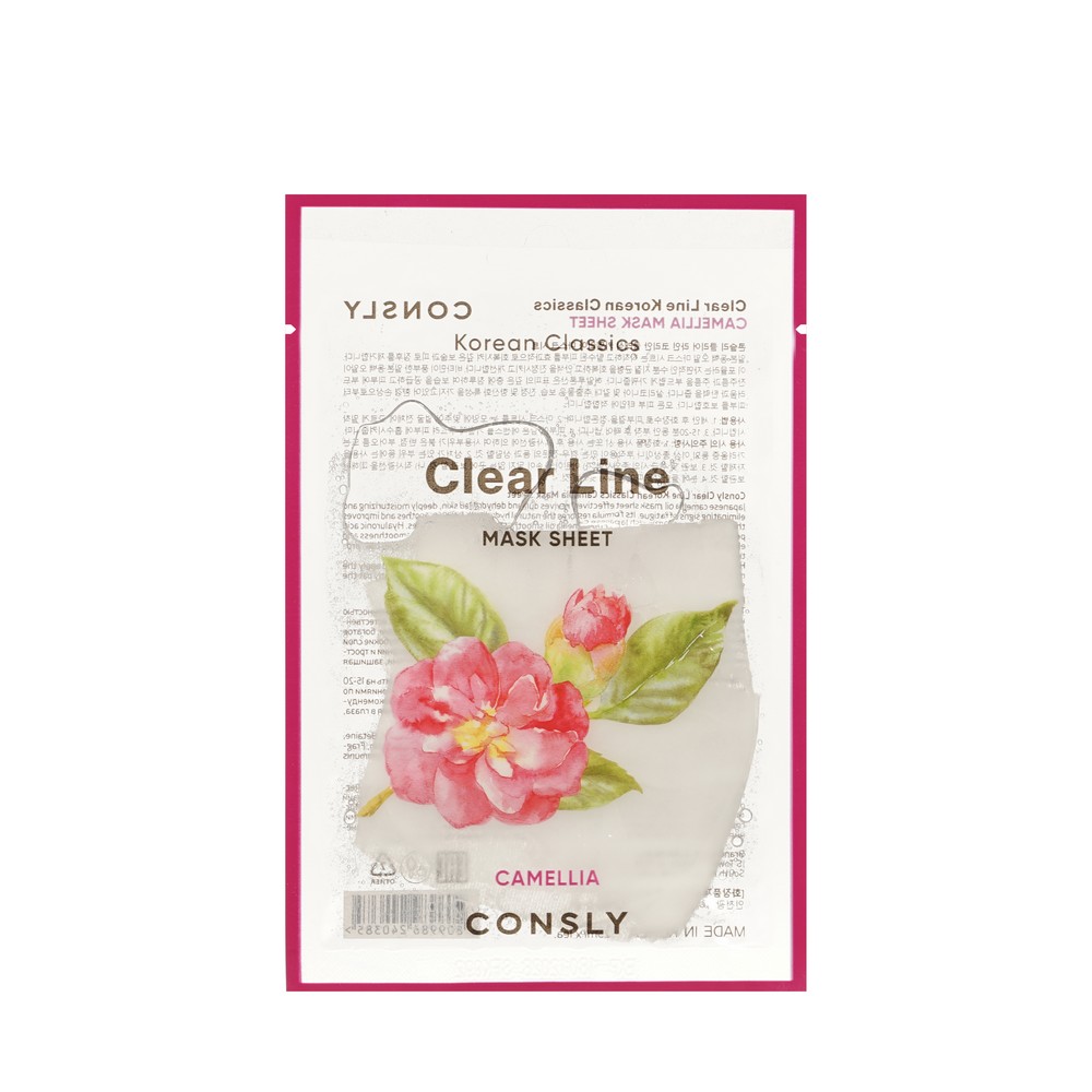 Тканевая маска для лица регенерирующая с маслом японской камелии Consly Clear Line 25мл. Фото 1.