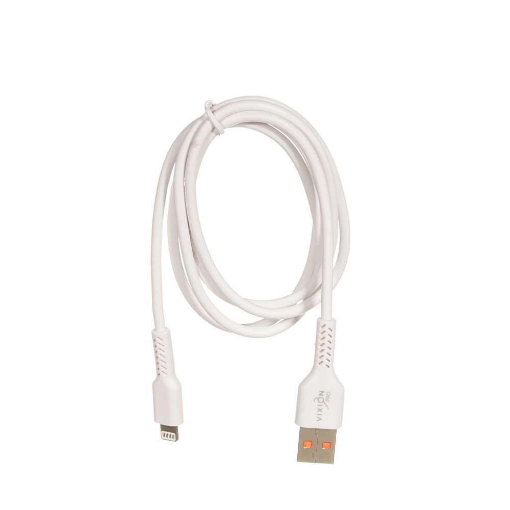 USB - кабель Vixion Pro VX Lightning Белый 1м. Фото 4.