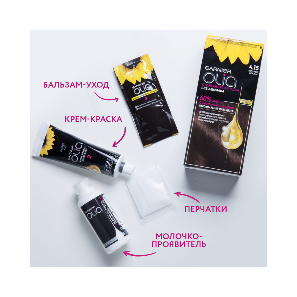 Стойкая крем - краска Garnier Olia для волос 9.2 Неоновый розовый. Фото 4.