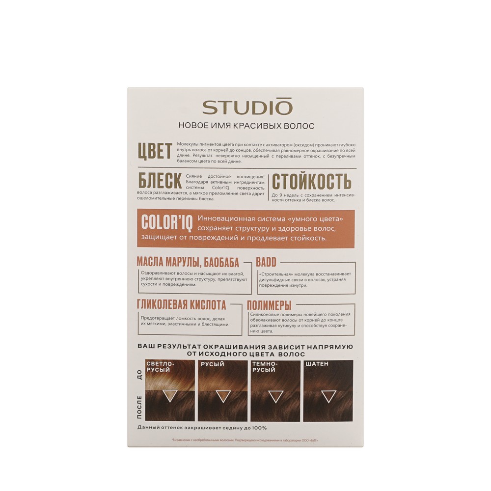 Стойкая крем - краска для волос STUDIO 3D Holography 6.4 Шоколад. Фото 4.