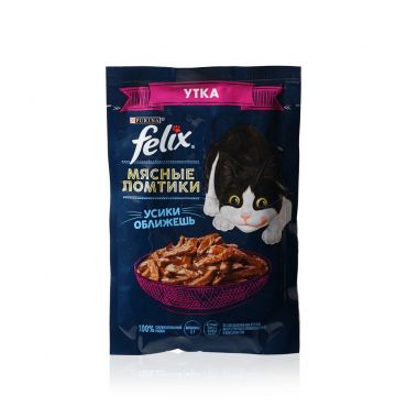 Влажный корм для кошек Felix Мясные ломтики " Утка " 75г.