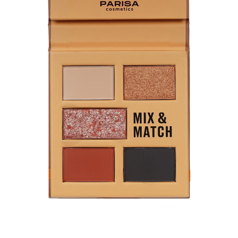 Палетка теней для век Parisa Cosmetics Mix & Match 5 оттенков 3 Orange 7,2г. Фото 5.