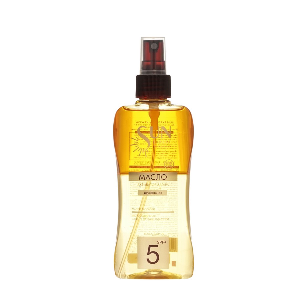 Двухфазное масло - активатор загара Krassa Sun Expert SPF 5+ 180мл. Фото 1.