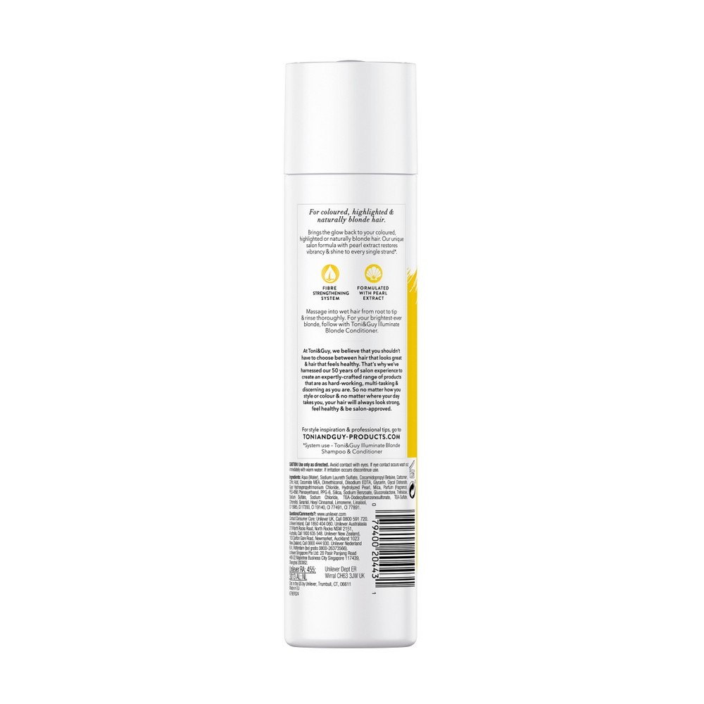 Шампунь для светлых волос Toni&Guy Illuminate blonde Сияние светлых 250мл. Фото 3.