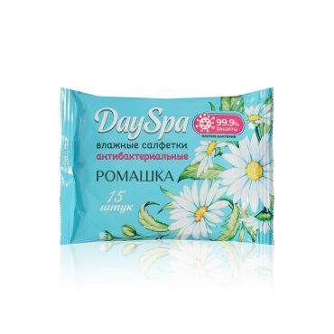 Антибактериальные влажные салфетки Day Spa " ромашка " 15шт.