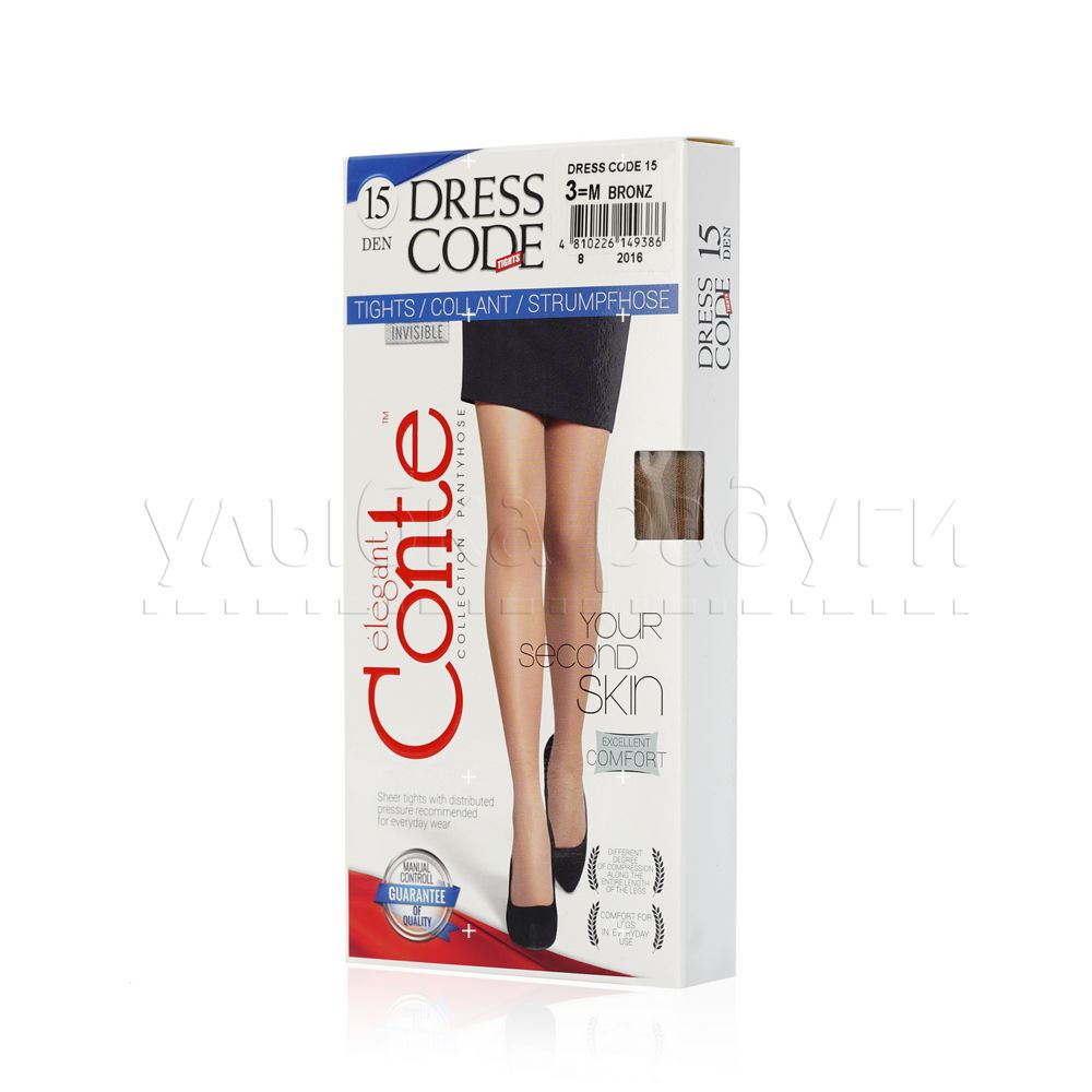 Женские колготки Conte Dress Code 15den Bronz 3 размер. Фото 1.