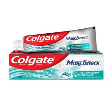 Зубная паста Colgate Макс Блеск с отбеливающими пластинками " кристальная мята " 100мл.