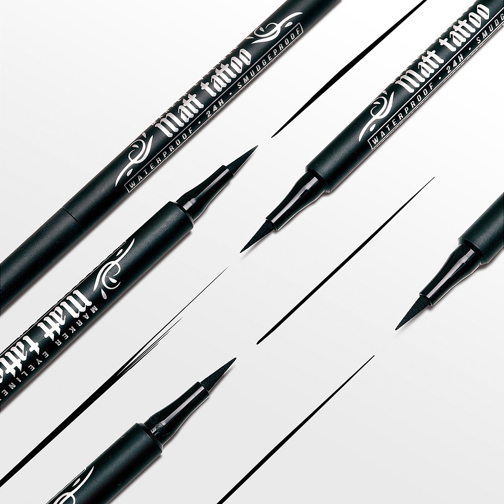 Подводка для век Luxvisage Matt Tattoo Waterproof 24H Черная. Фото 4.