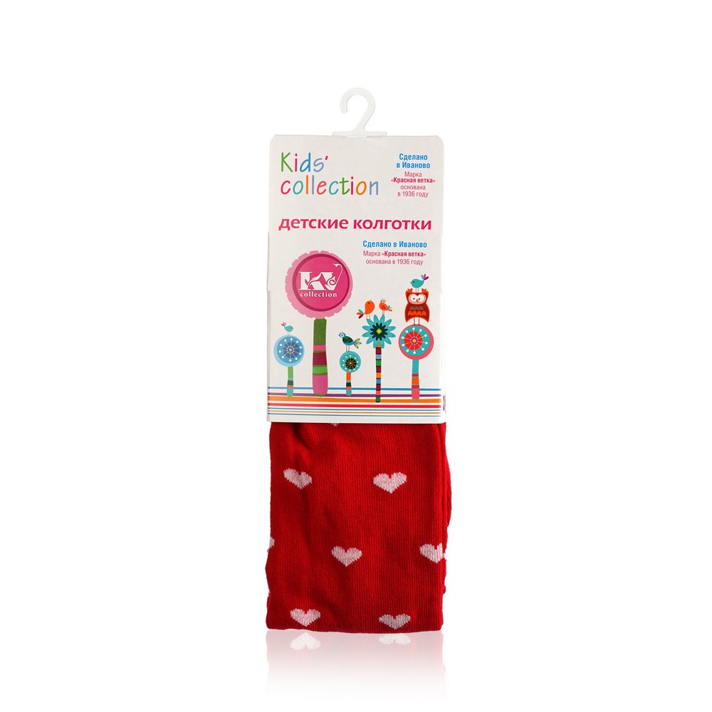 Детские колготки Красная ветка Kids Collection с-1813 " Сердечки " Красный р.110-116. Фото 1.