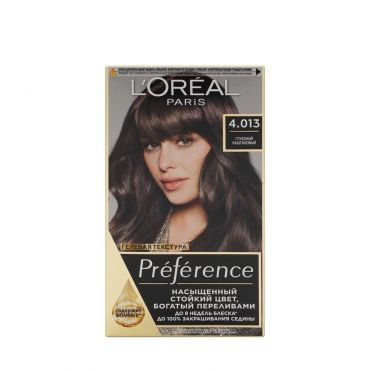 Стойкая краска для волос L'Oreal Paris Preference 4.013 Париж.