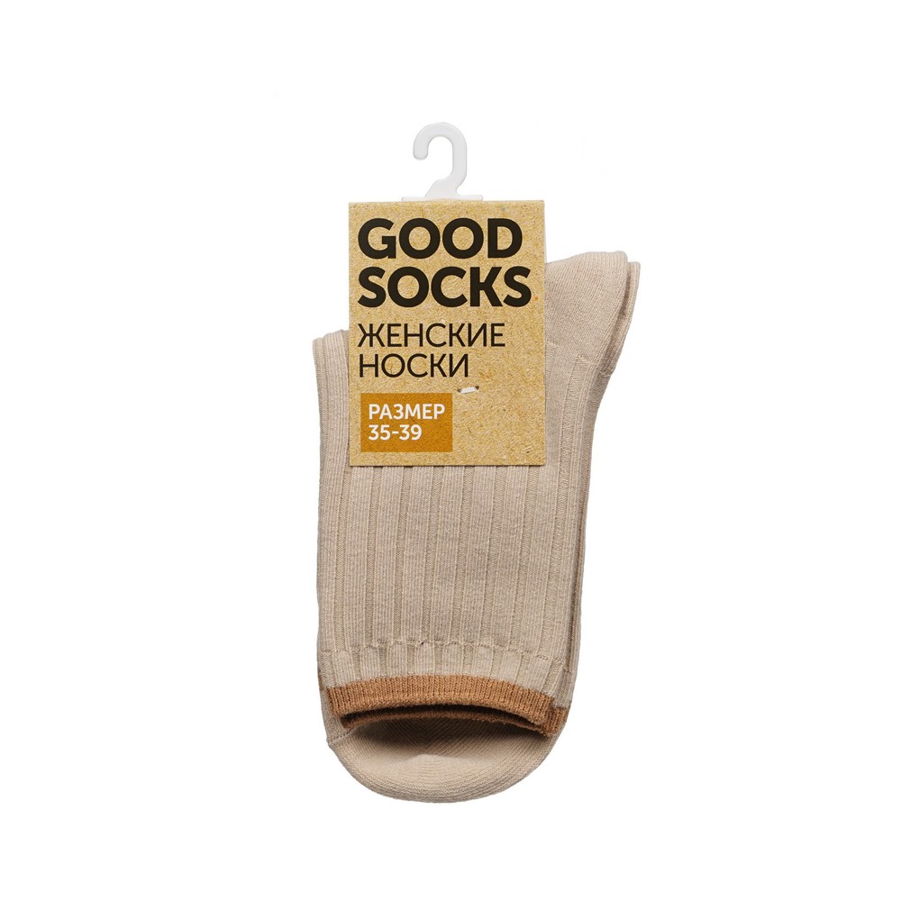 Женские однотонные носки Good Socks Лапша/Полоска Бежевый р.35-39