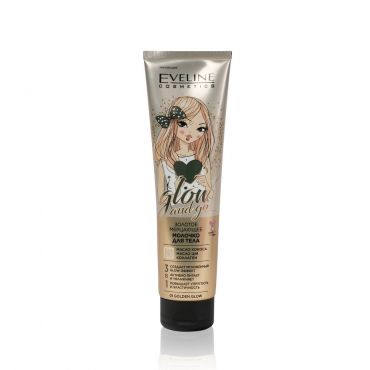 Мерцающее молочко для тела Eveline Glow and go! 3 в 1 01 Golden glow 150мл.