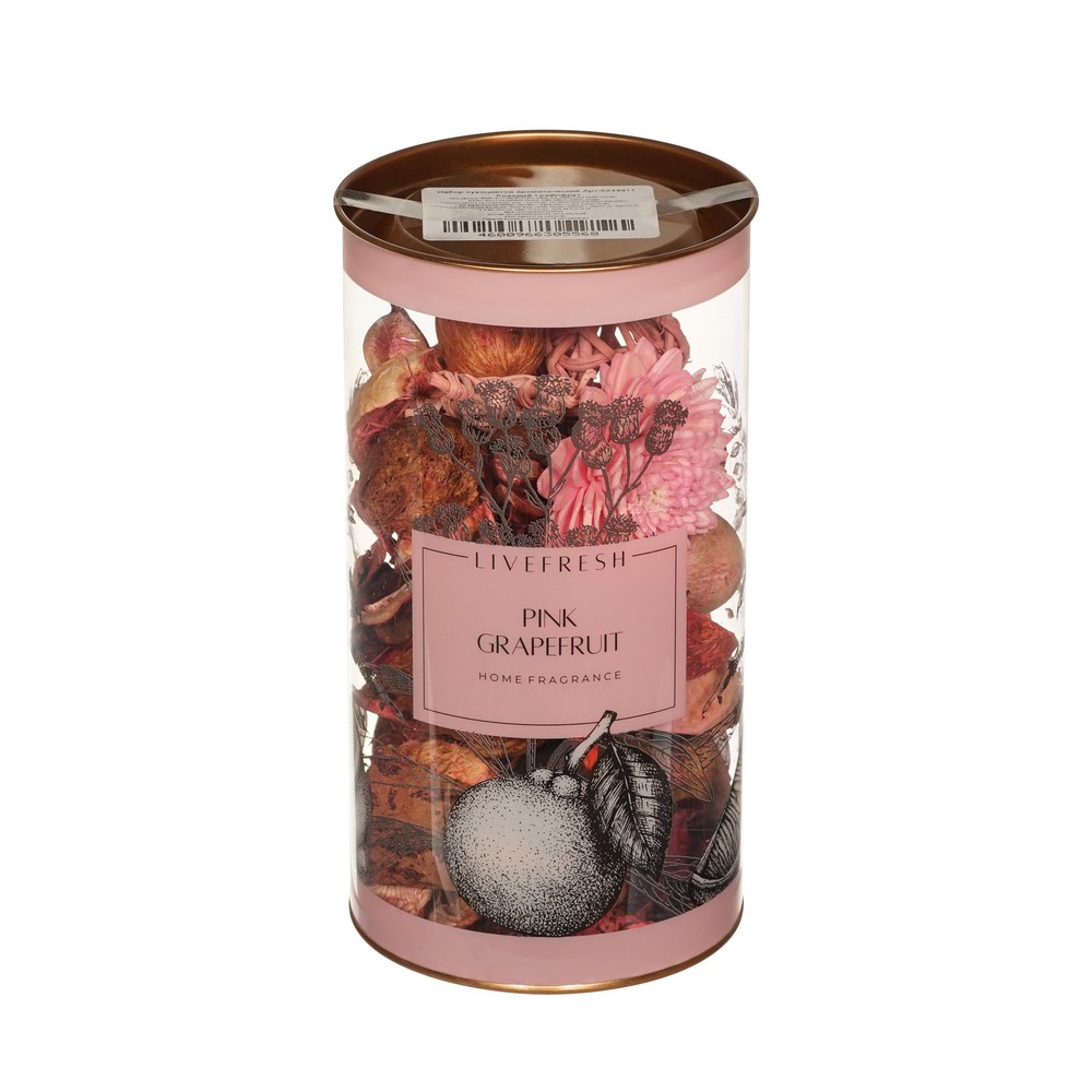 Ароматический набор сухоцветов LiveFresh Pink Grapefruit 100мл. Фото 3.