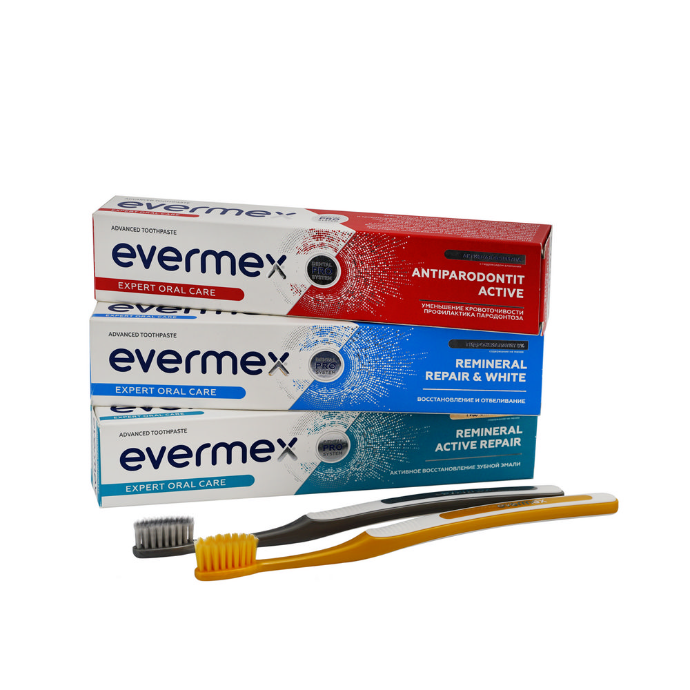 Зубная щетка Evermex " Antiparodontit Silver " мягкая 2шт. Фото 5.